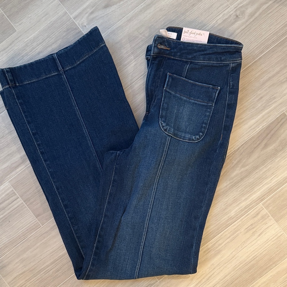 LC Lauren Conrad Women's Dark Indigo Straight Leg Jeans